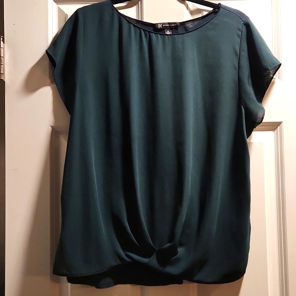 I.N.C Dark Green Short Sleeve blouse